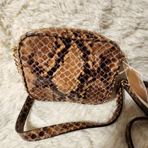 Nwt  Michael Kors Snakeskin Crossbody Bag Purse m - Picture 3 of 15